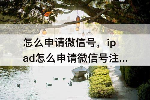 怎么申请微信号，ipad怎么申请微信号注册新账号呢