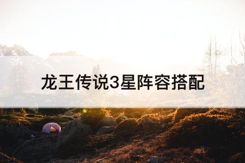 龙王传说3星阵容搭配